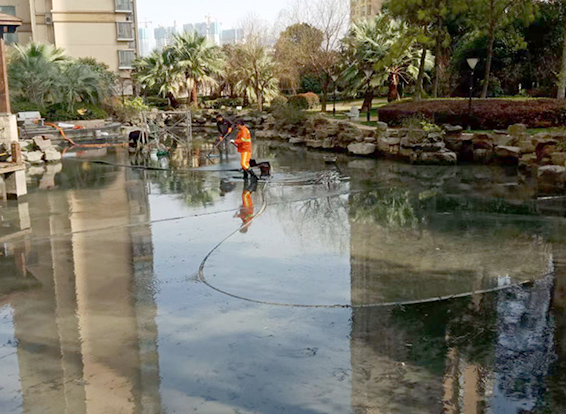 青州景观池淤泥清理